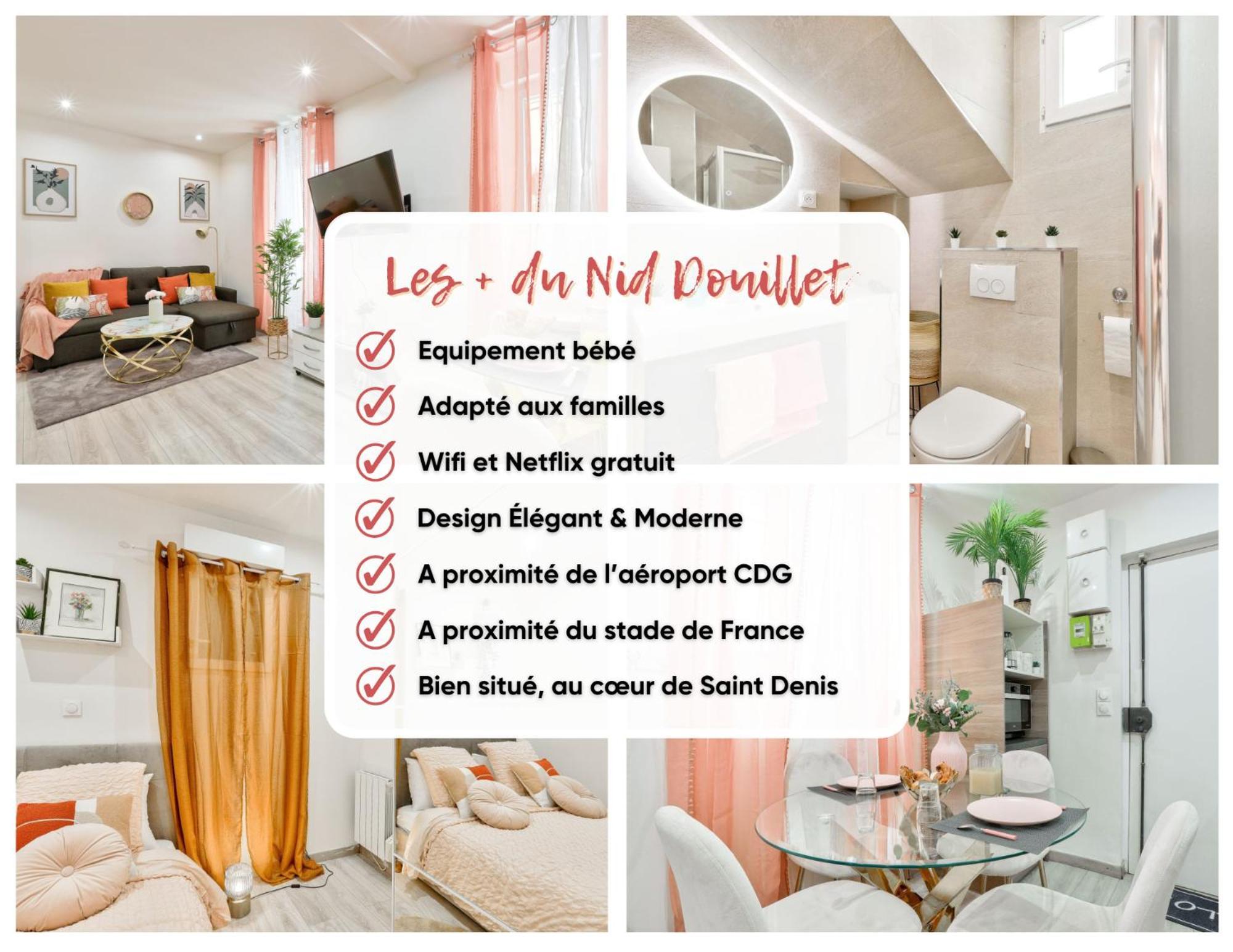 סן-דני Le Nid Douillet Appartement Confortable A 5 Min Du Stade De France Et Proche De L'Aeroport Cdg מראה חיצוני תמונה