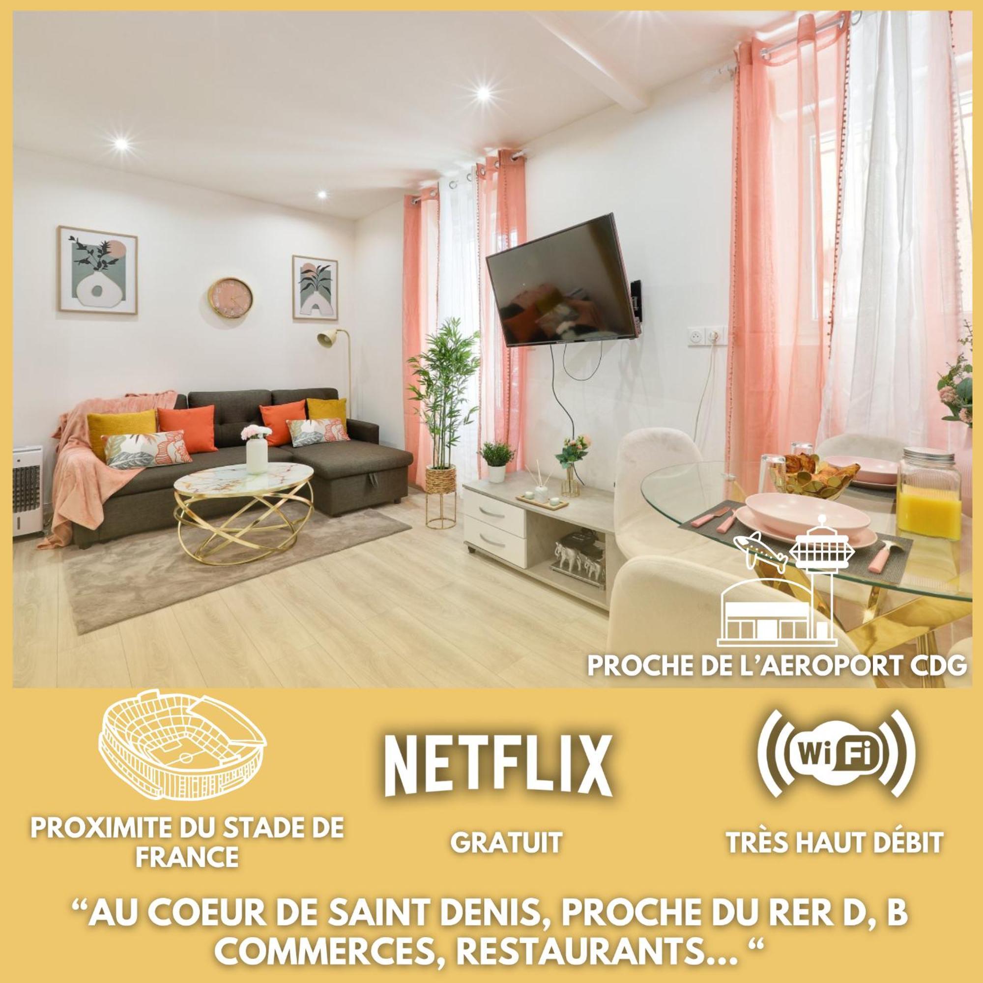סן-דני Le Nid Douillet Appartement Confortable A 5 Min Du Stade De France Et Proche De L'Aeroport Cdg מראה חיצוני תמונה